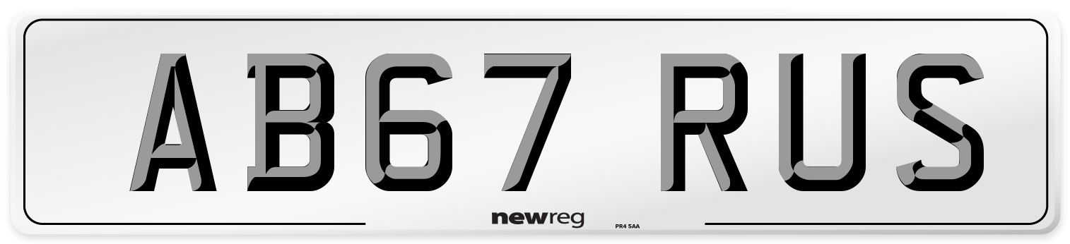 AB67 RUS Number Plate from New Reg